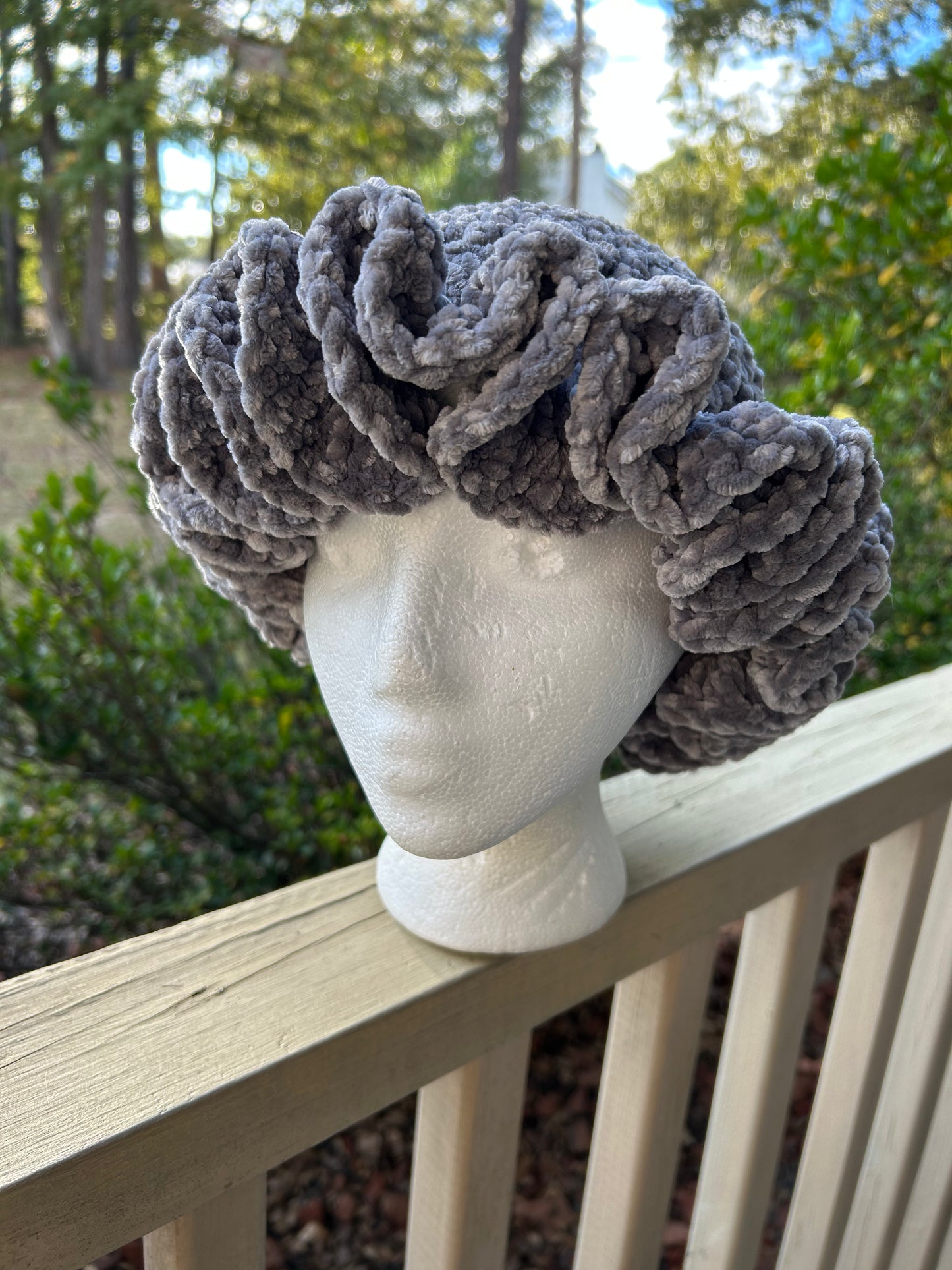 Grey Plush Ruffle