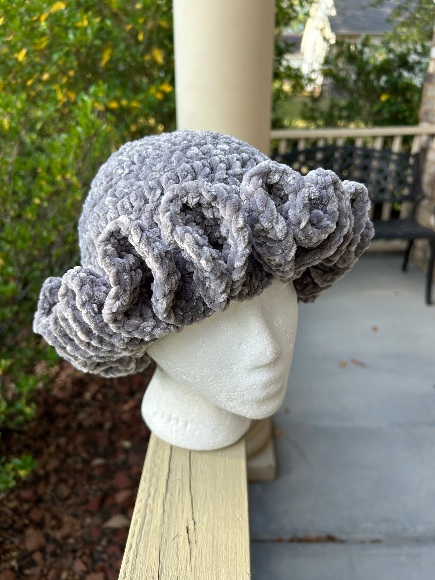Grey Plush Ruffle