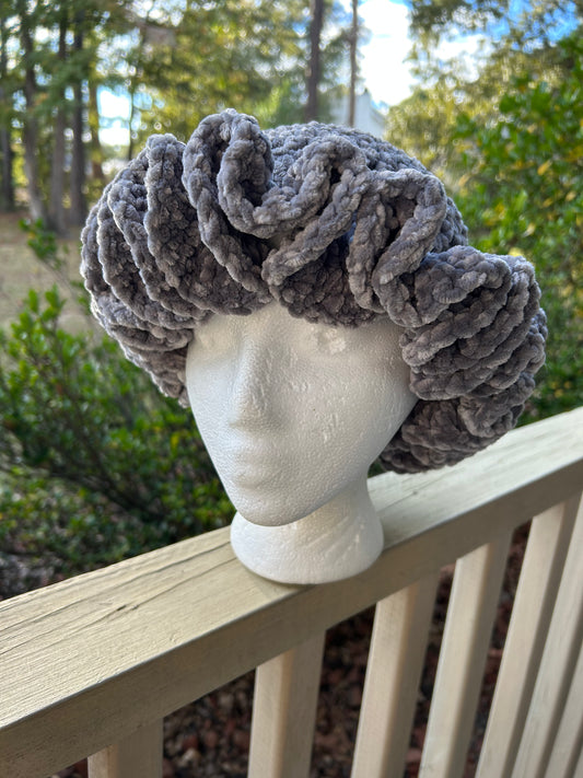 Grey Plush Ruffle